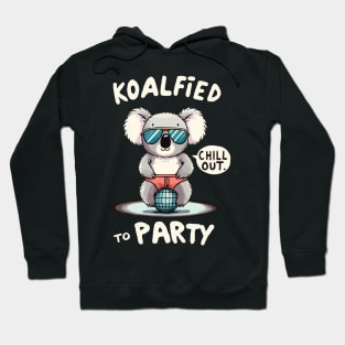 TestKoalified to Party Disco Koala (Back Print) Hoodie